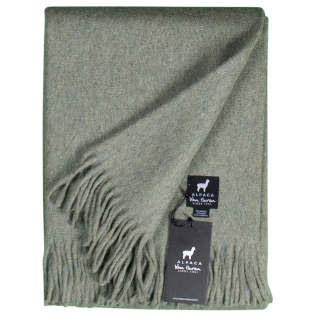 Alpaca Wool Throw in Light Green
