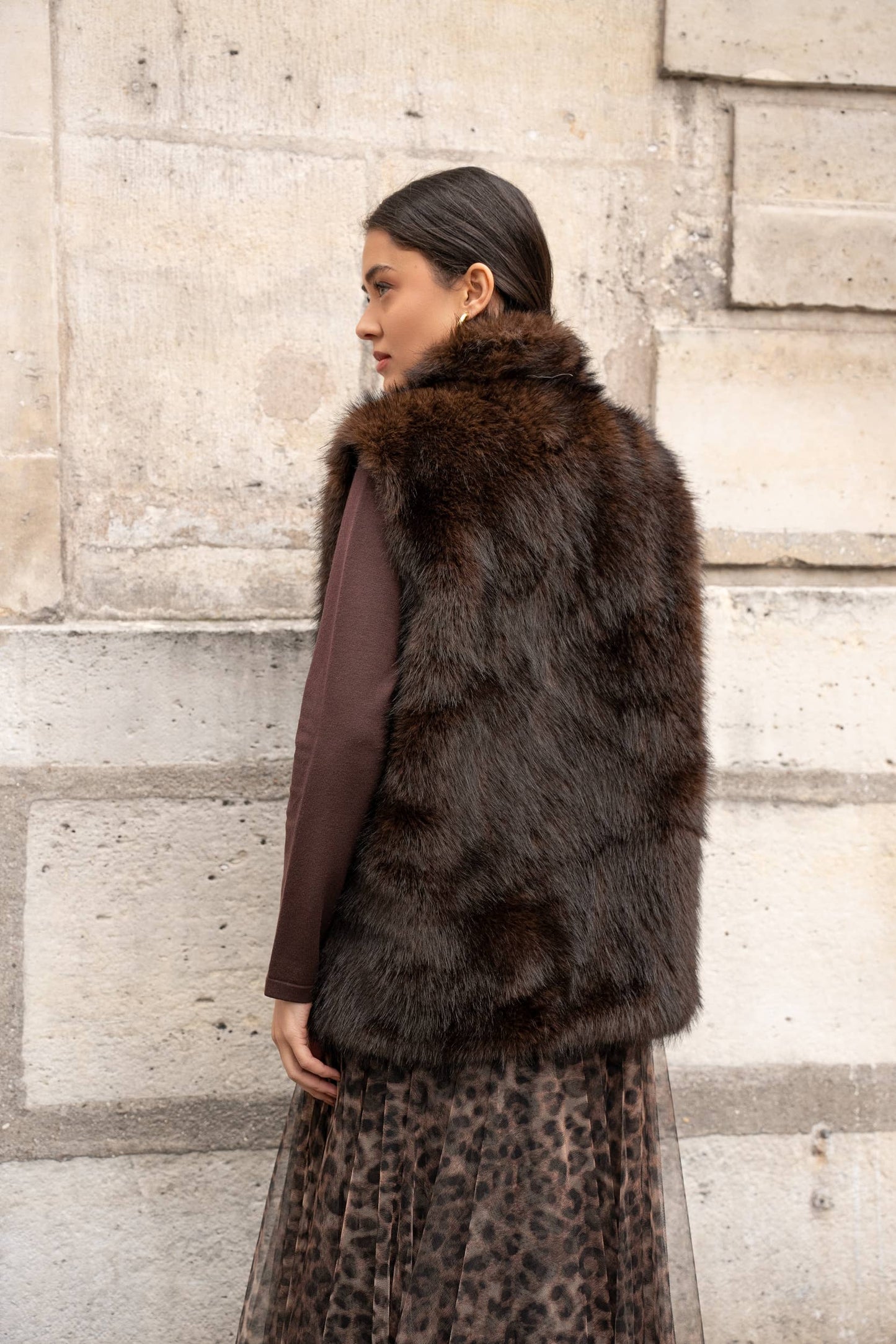 Vest in Soft Faux Fur