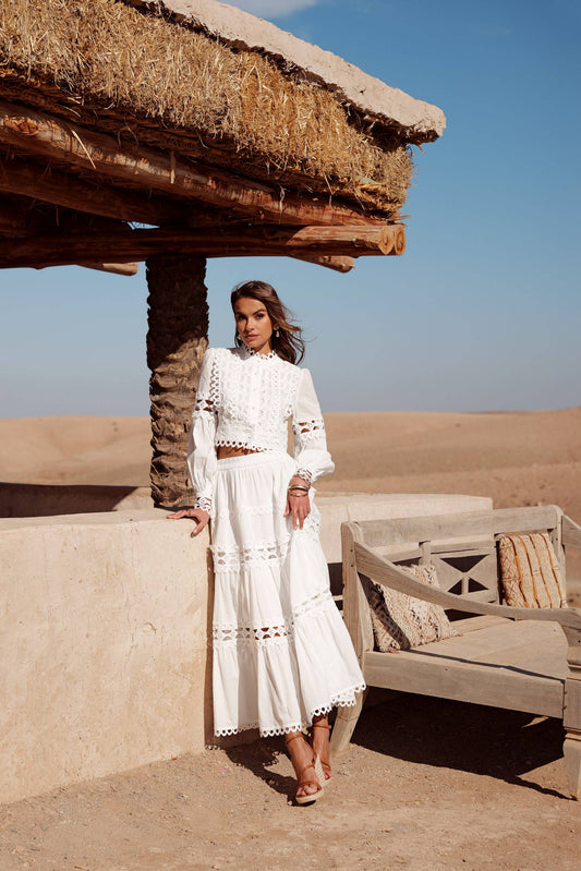 Ellie Cropped Shirt in White