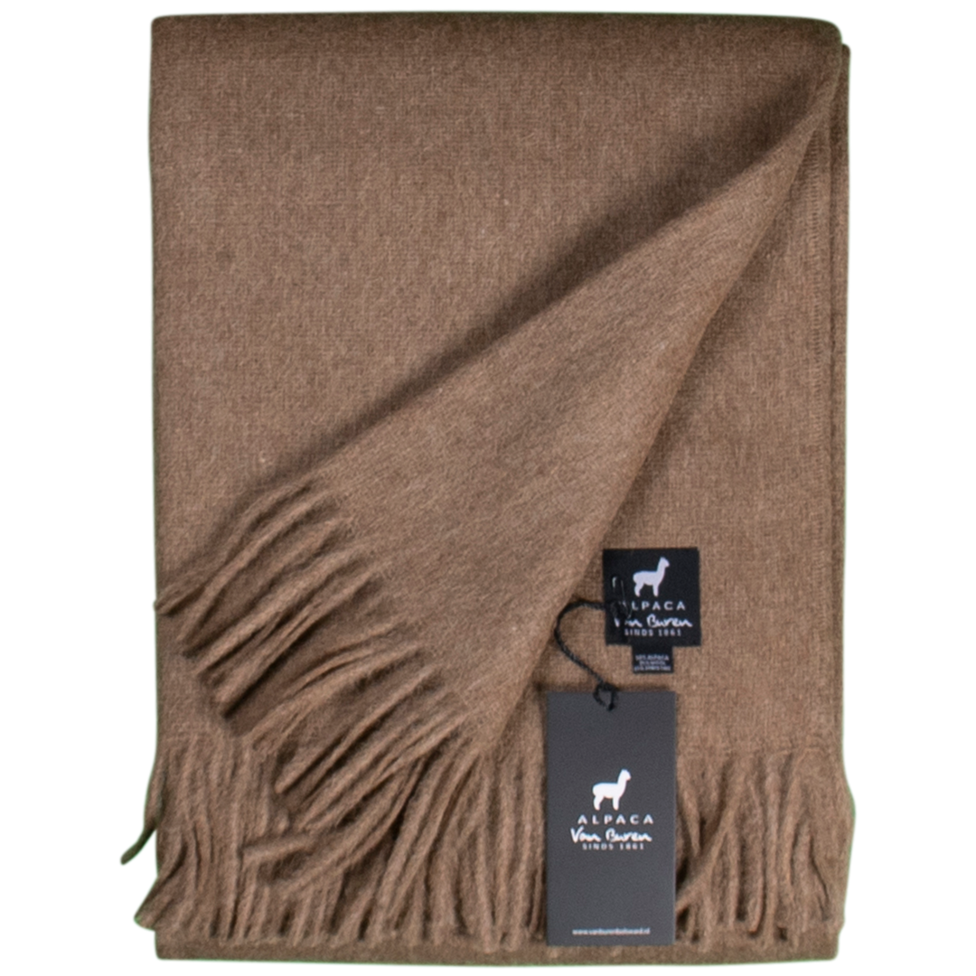 Alpaca Wool Throw in Caramel