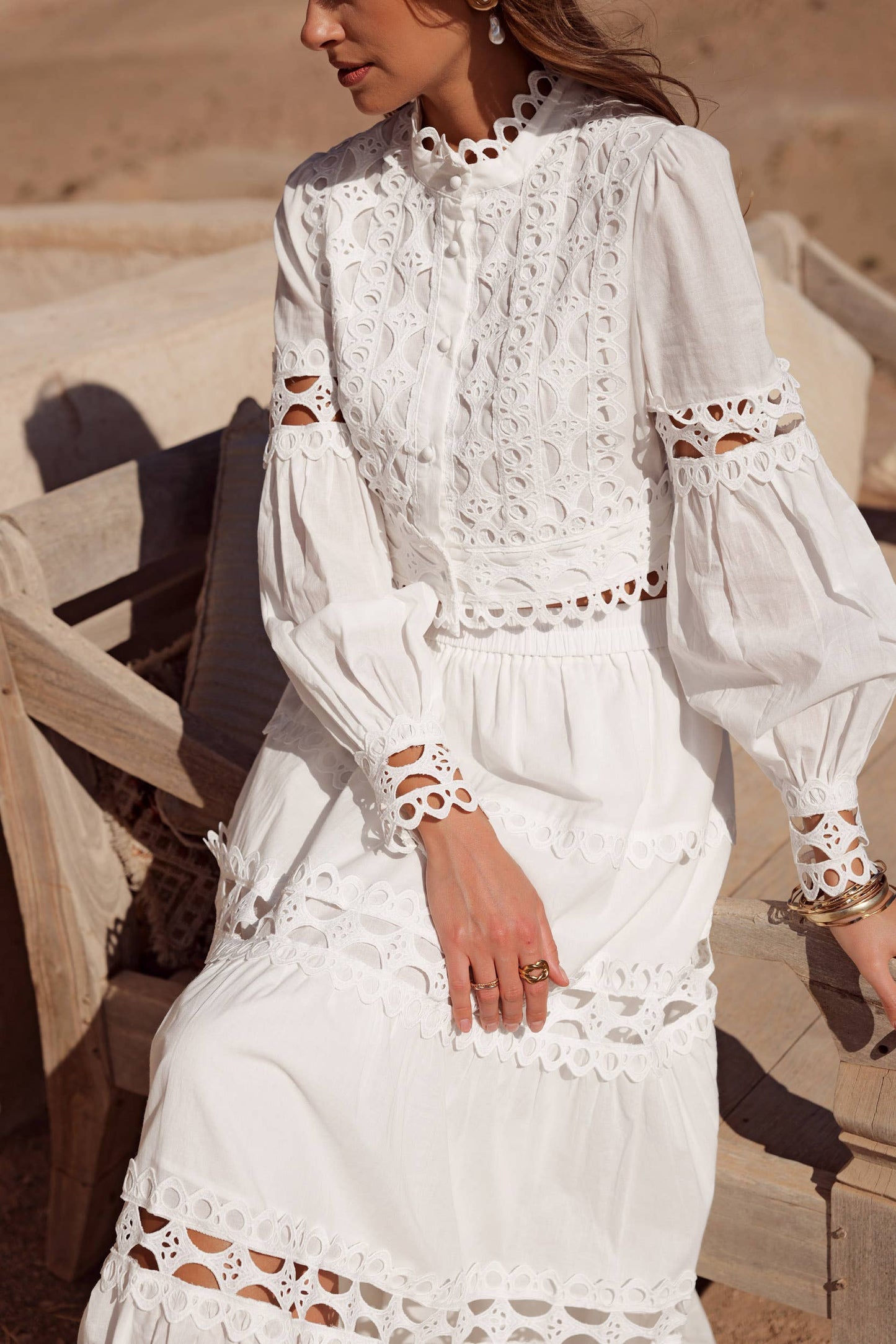 Ellie Cropped Shirt in White