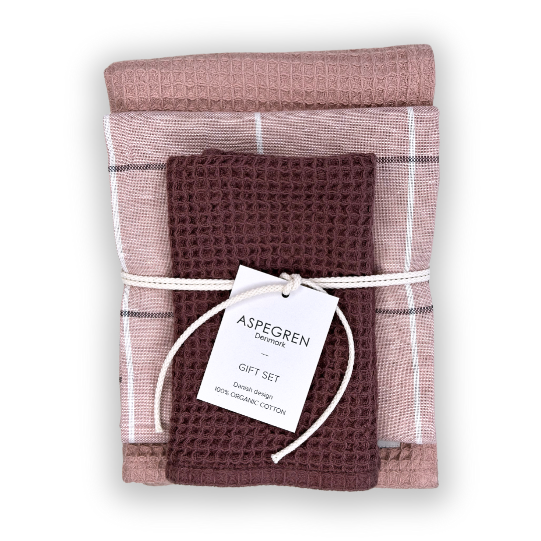 Kitchen cloths in Rapsberry - Set of Three