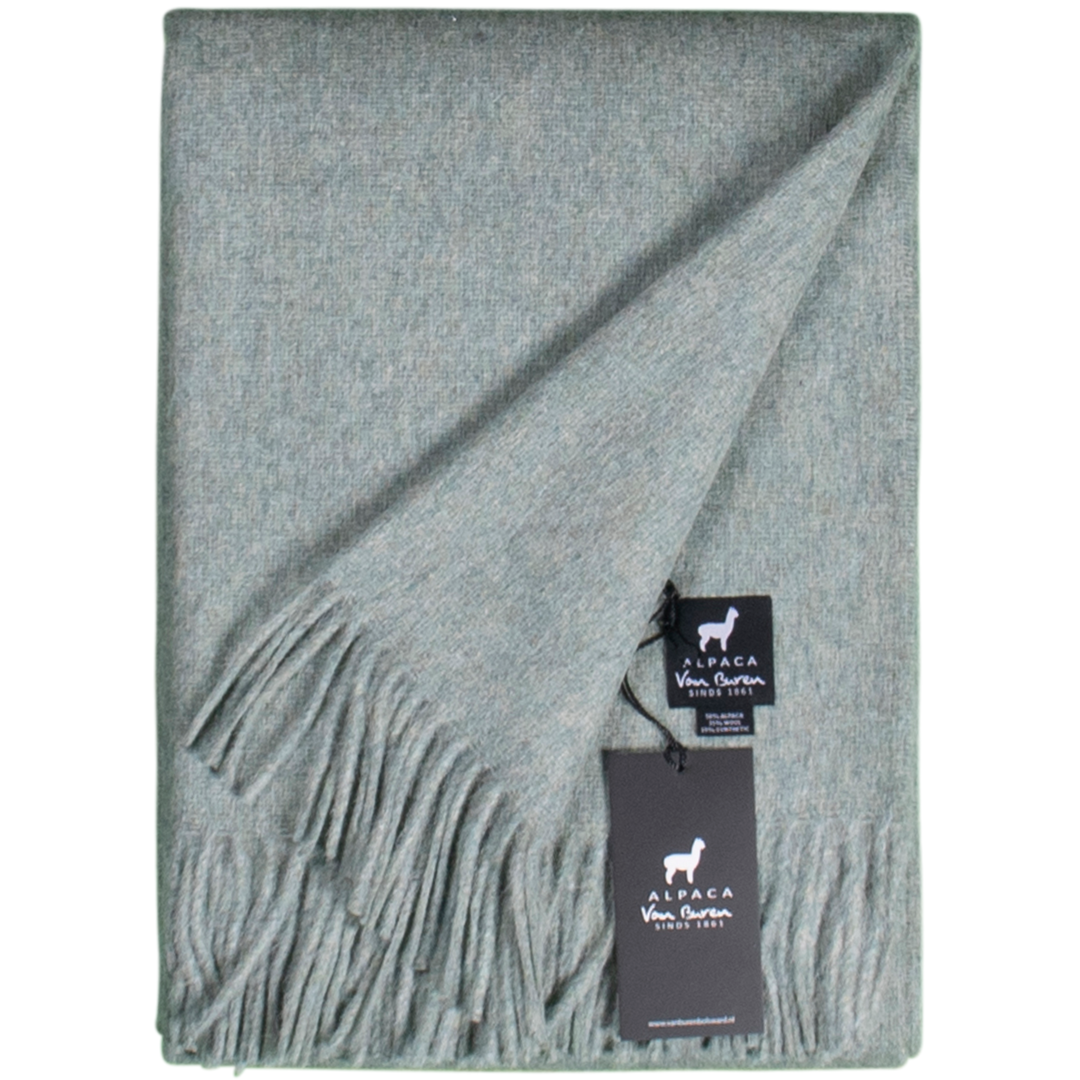 Alpaca Wool Throw in Mint
