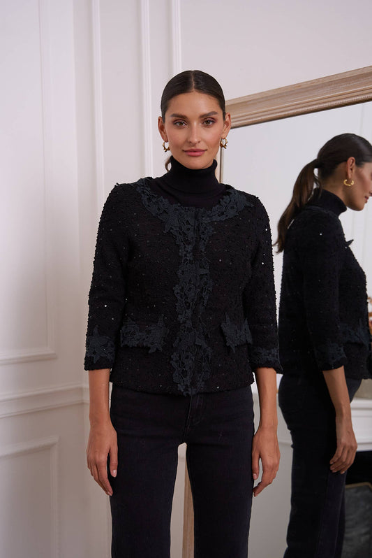 Jacket in Tweed and Lace