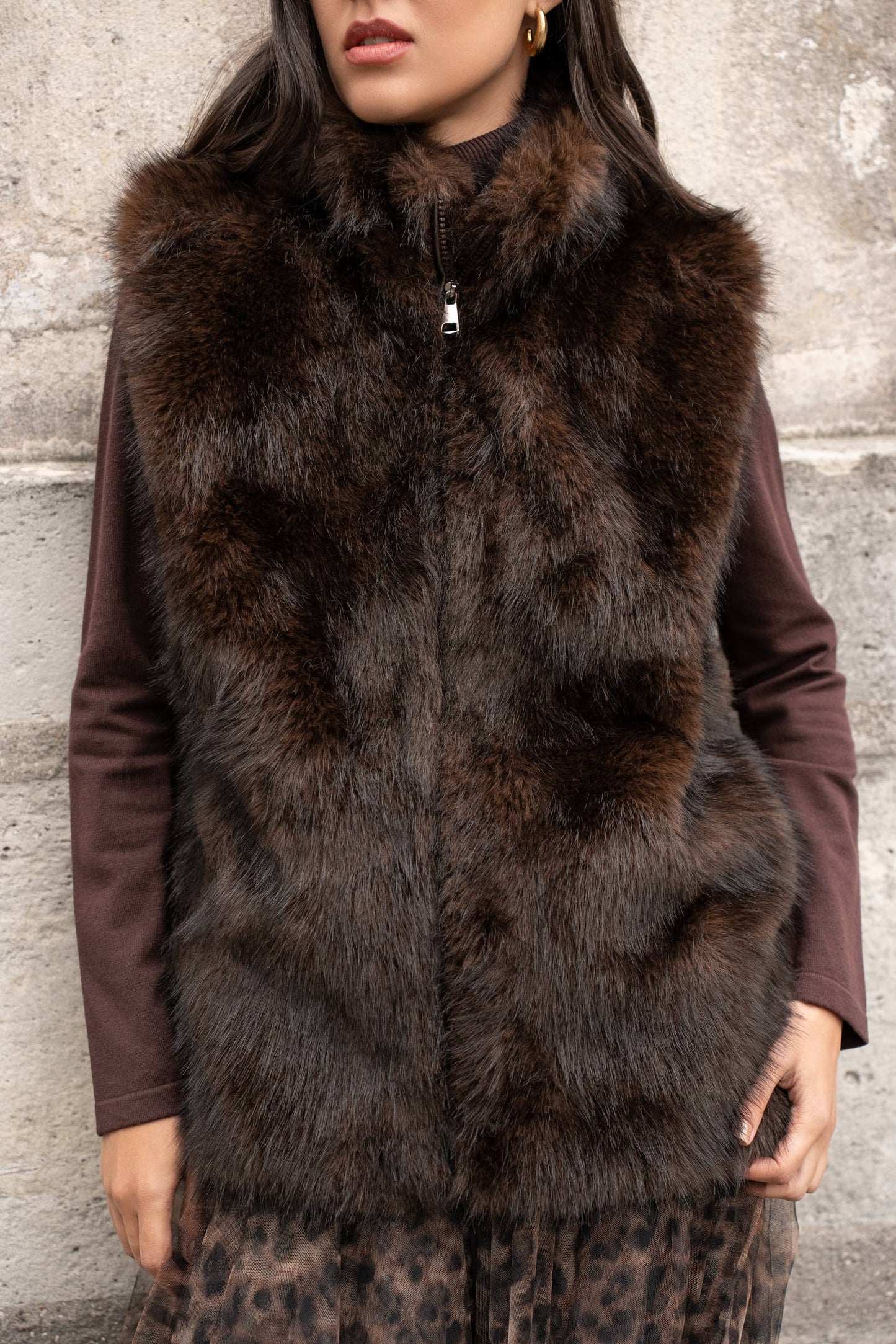 Vest in Soft Faux Fur