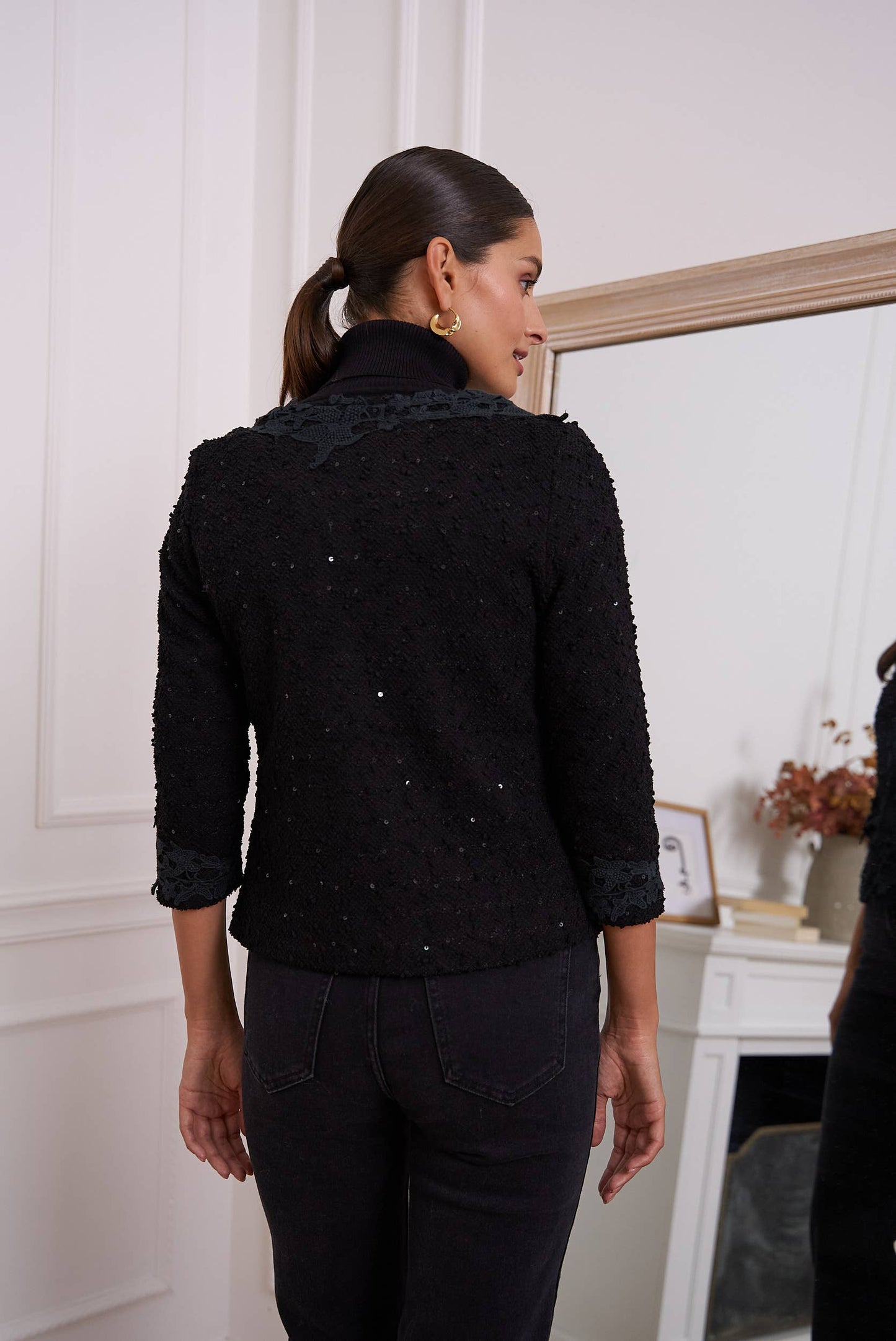 Jacket in Tweed and Lace