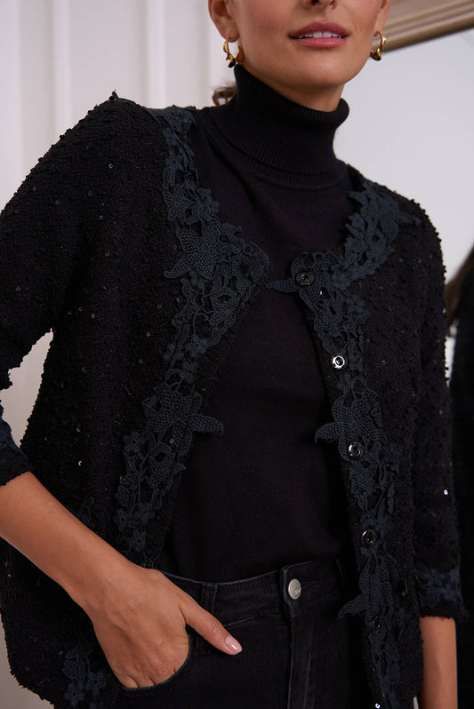 Jacket in Tweed and Lace