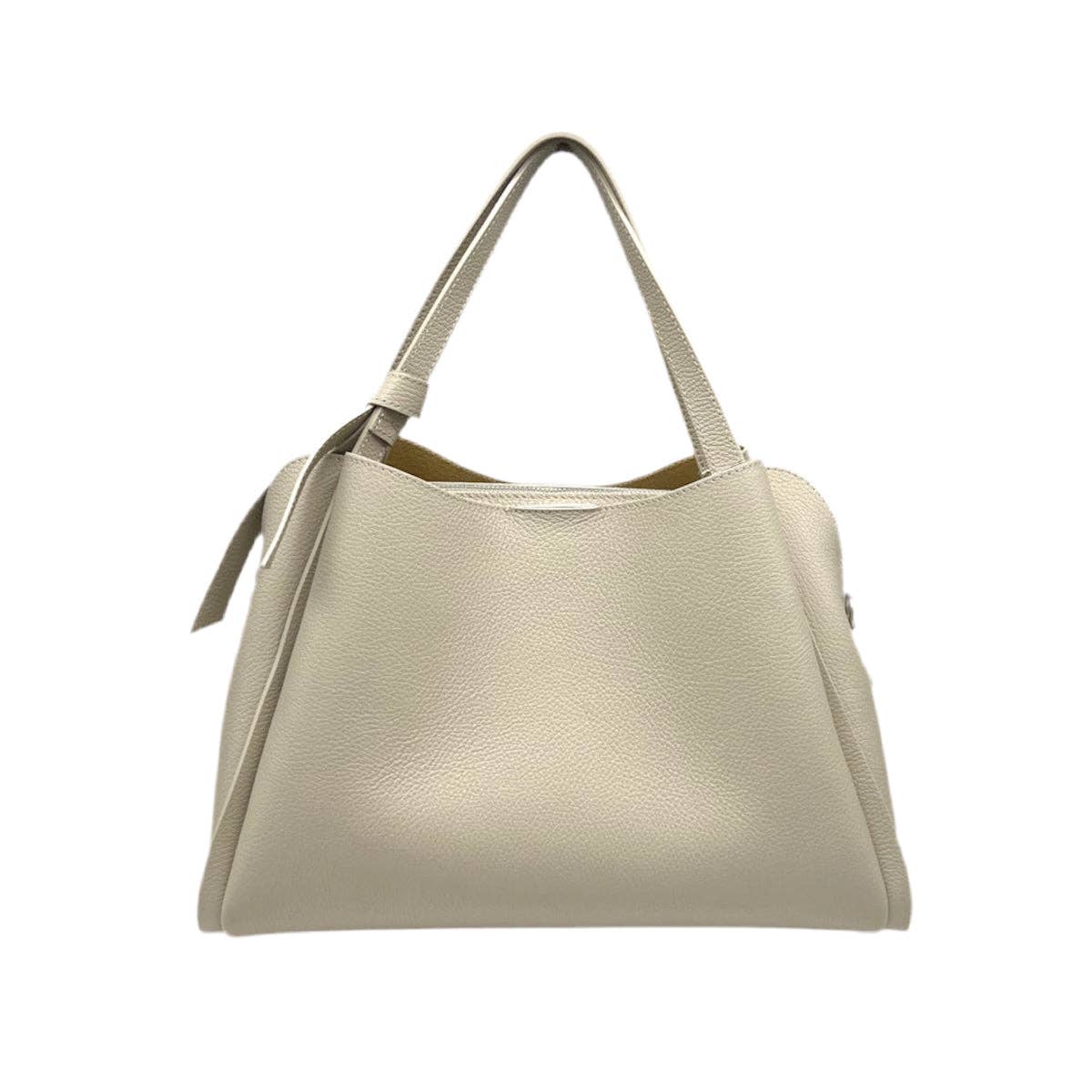Leather Shoulder Bag in Beige