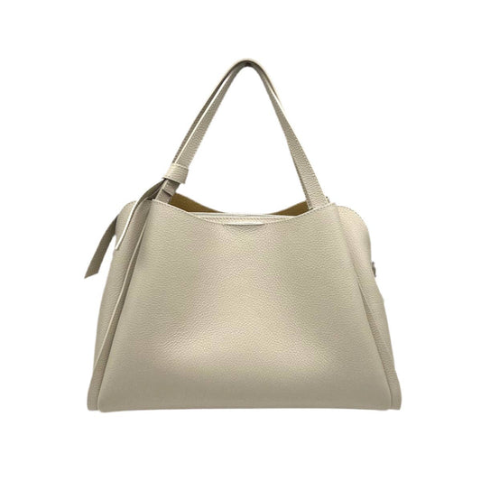 Leather Shoulder Bag in Beige