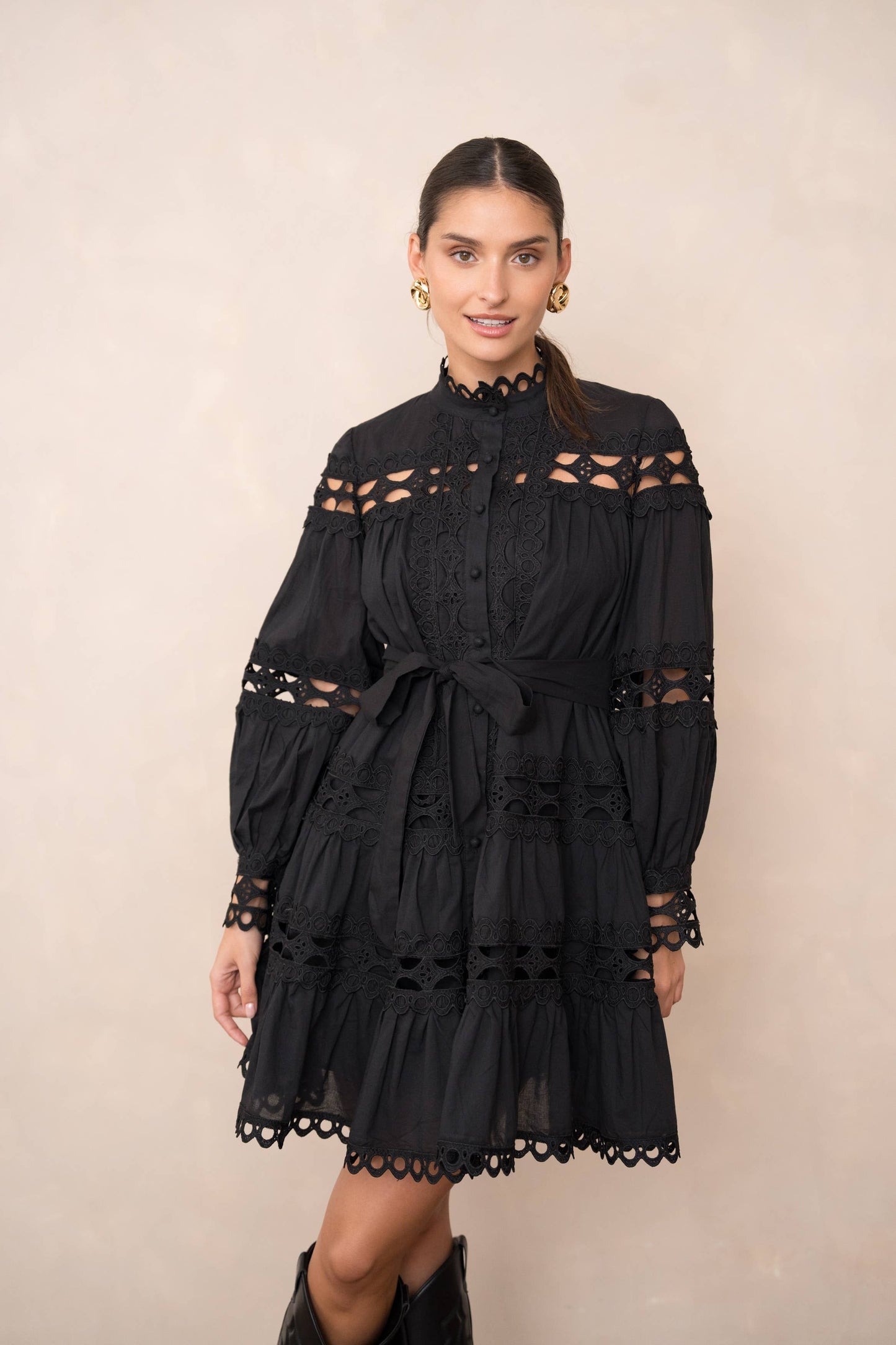 Ellie short dress in Black