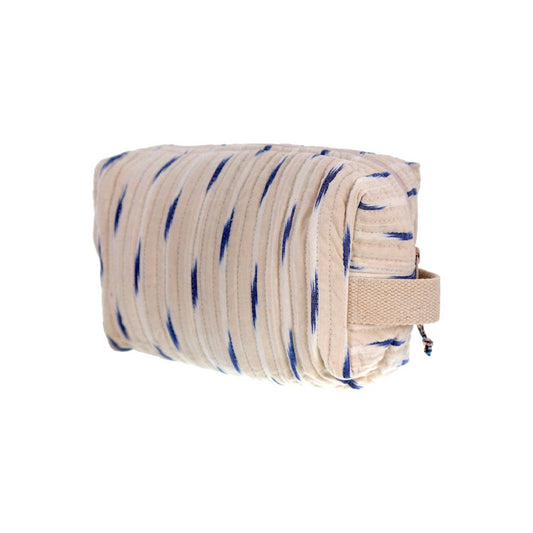 Toiletry Bag in Beige Ikat