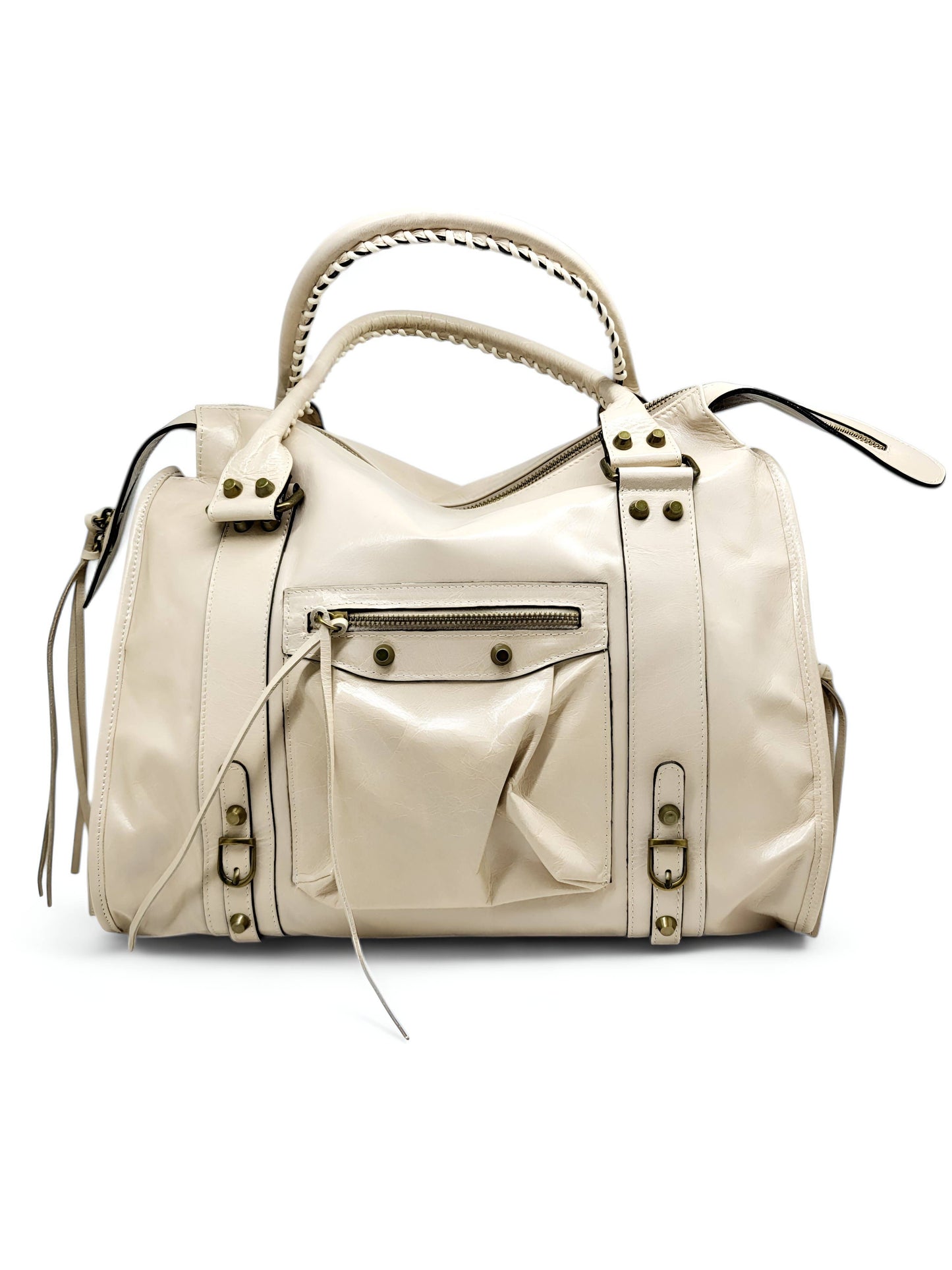 The Balia Leather Bag in Beige