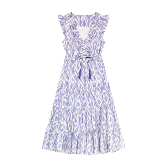 Giselle Maxi Dress in Blue Ikat