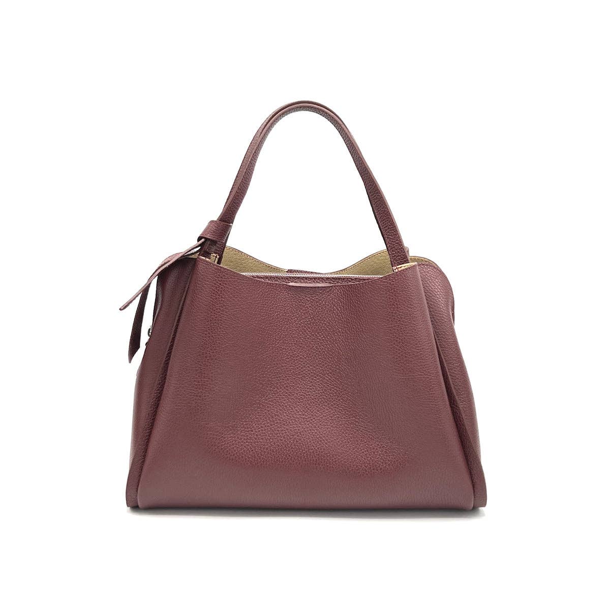 Leather Shoulder Bag in Bordeaux