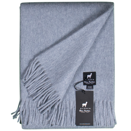Alpaca Wool Throw in Light Blue