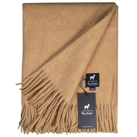 Alpaca Wool Throw in Ochre