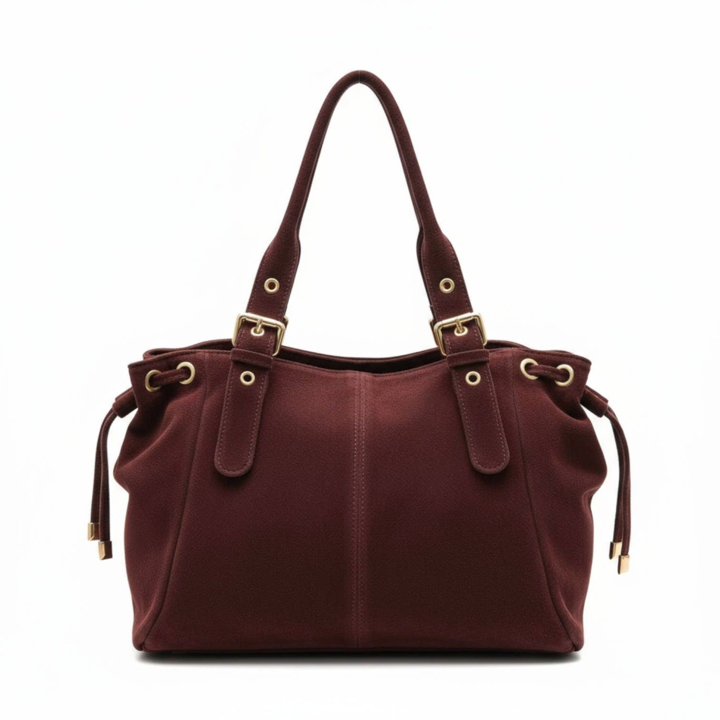 Giselle Bag in Italian Suede Leather in Burgundy