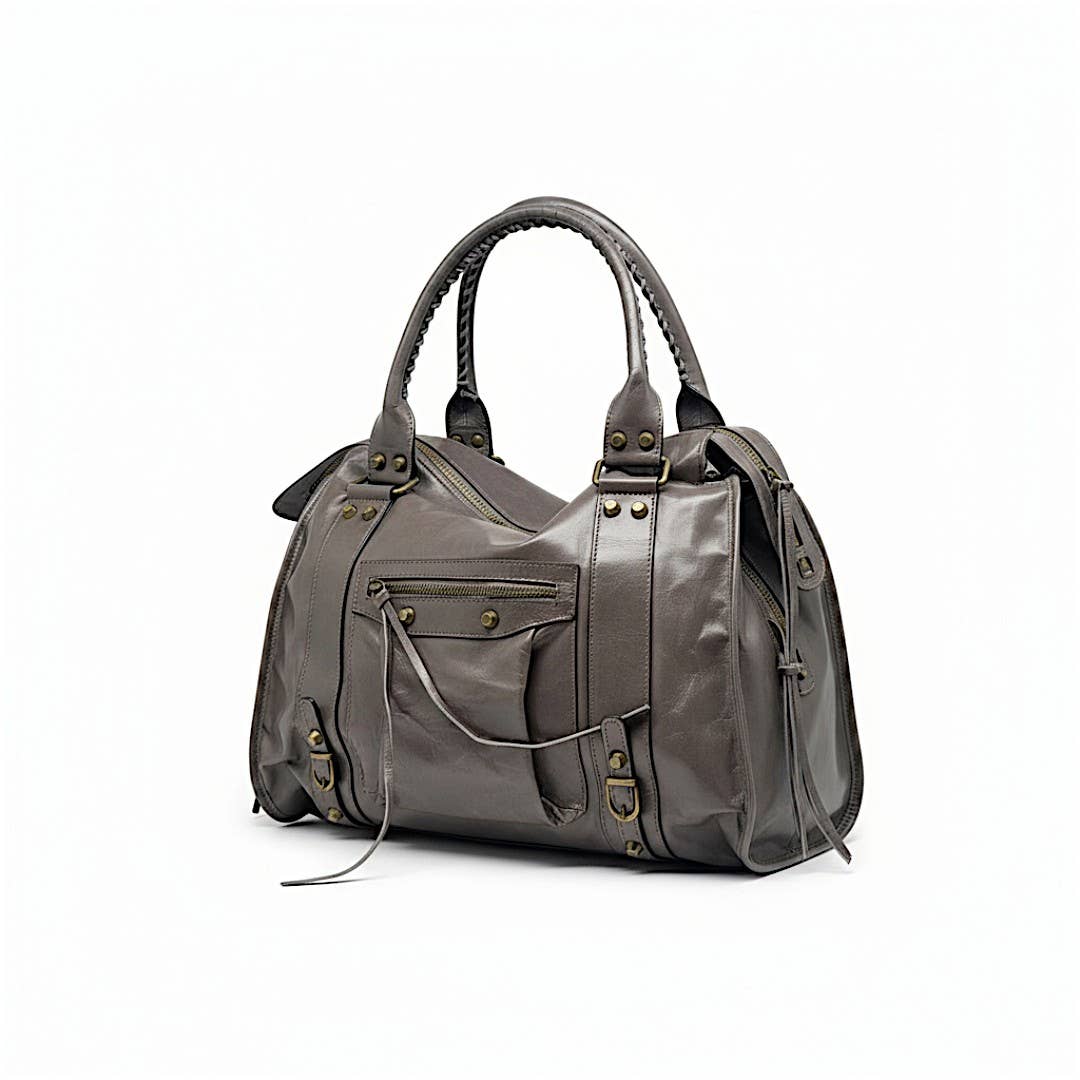 The Balia Leather Bag in Taupe Scuro