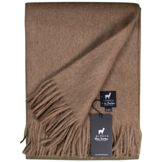 Alpaca Wool Throw in Caramel
