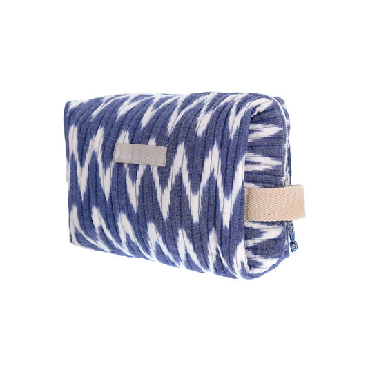 Toiletry Bag in Blue Ikat