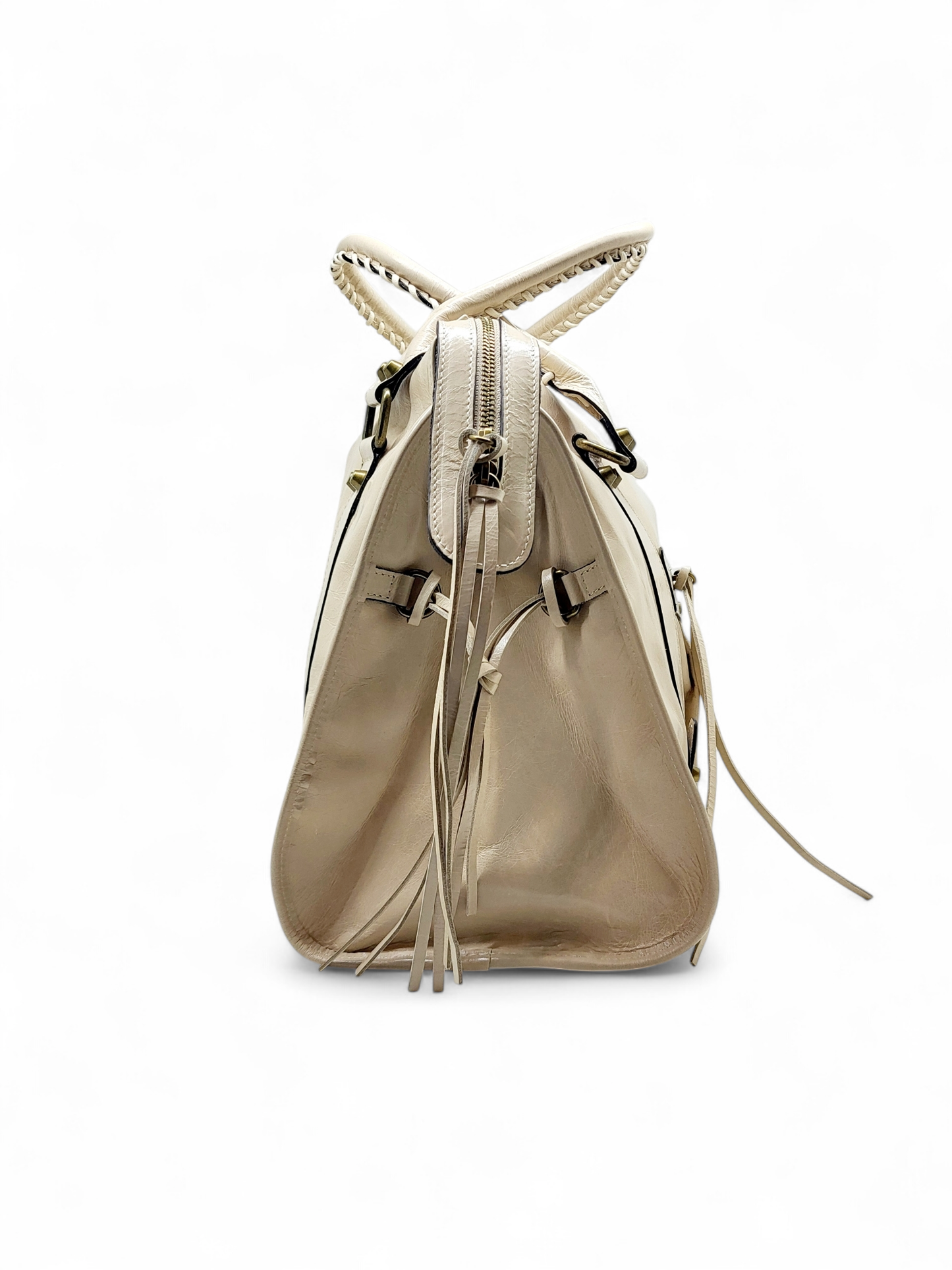 The Balia Leather Bag in Beige