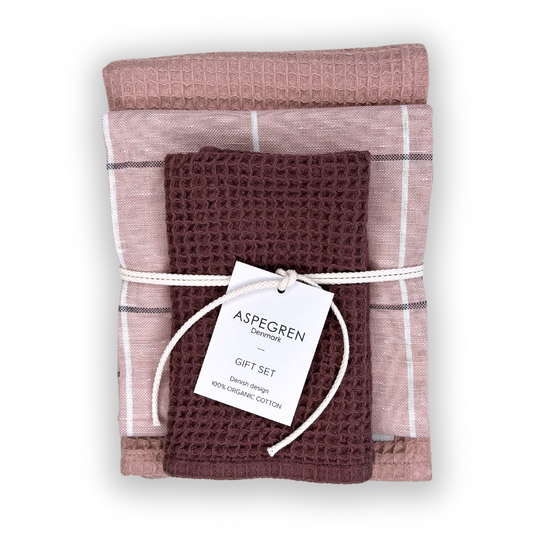Kitchen cloths in Rapsberry - Set of Three