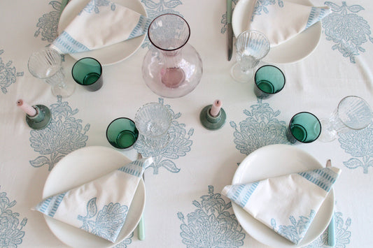 Tablecloth Tree of Life in Mineral Green 160 x 270 cm
