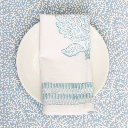 Napkin Tree of Life in Mineral Green
