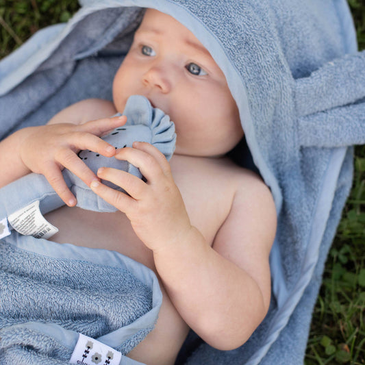 Baby Towel Rabbit in Dusty Blue