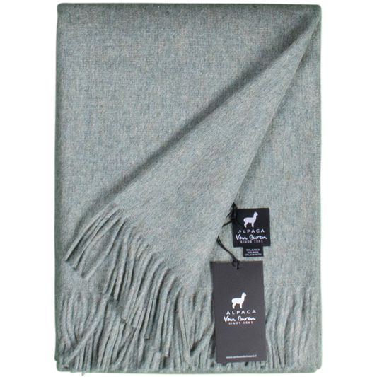 Alpaca Wool Throw in Mint