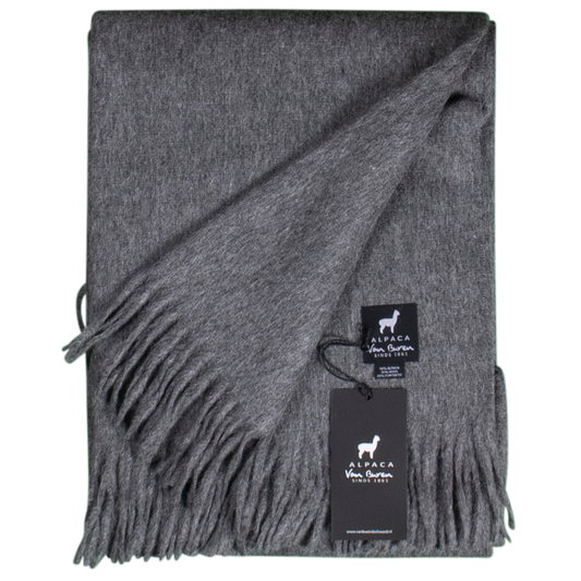 Alpaca Wool Throw in Grey