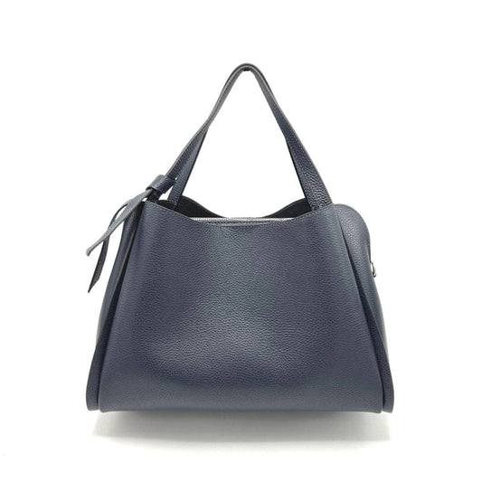 Leather Shoulder Bag in Dark Blue